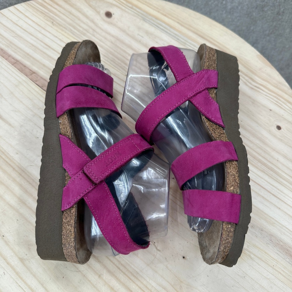 Naot Wedge Sandals Womens 8-8.5 Pink Suede Strappy Comfort Platform 1281-224853 - Picture 6 of 10
